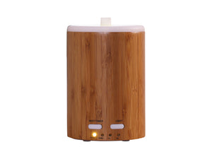 Difusor de aromas ultrasónico de bambú de 12W con selector de luz LED