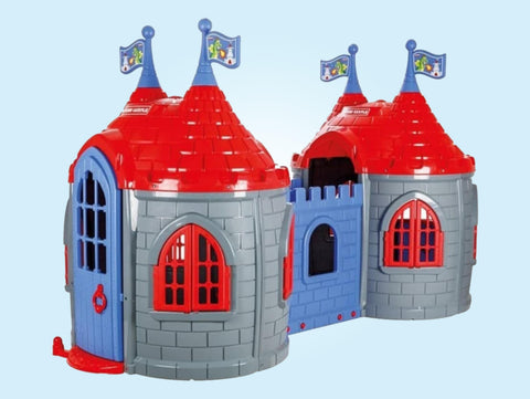 07 964: Castillo infantil de plástico con dos torres DOUBLE DRAGON CASTLE
