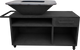 Barbacoa con mueble en acero negro con plancha y grill