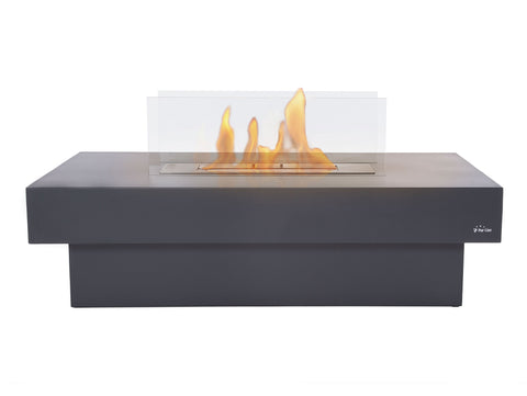 Chimenea de etanol de suelo en acero negro y quemador central