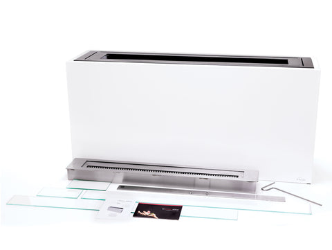 Potencia Maxima 5000 W Chimenea de etanol de suelo de grandes dimensiones en acero lacado blanco