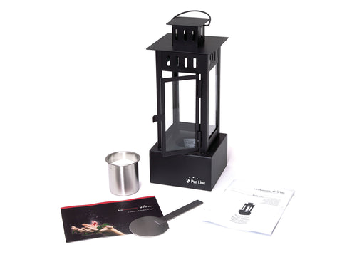 Potencia Maxima 1000 W Farolillo de etanol en acero inoxidable negro