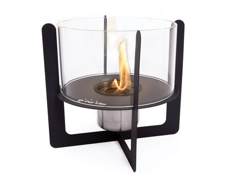 Potencia Maxima 750 W Chimenea de etanol de sobremesa con cristal cilíndrico