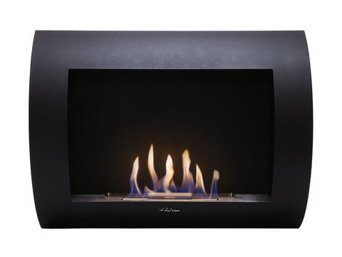 Potencia Maxima 1500 W Chimenea de etanol mural de acero lacado en negro