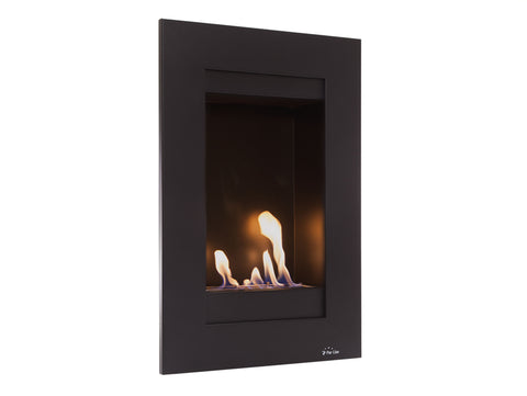 Chimenea de etanol mural vertical en acero negro
