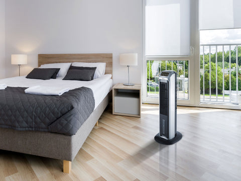 Climatizador evaporativo de bajo consumo con calefactor e ionizador