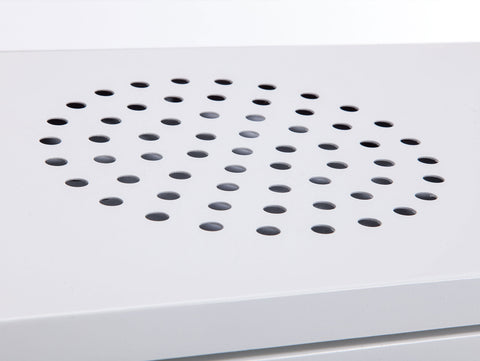 THESIS: Estufa de etanol diseño cuadrado en acero blanco y puerta de cristal templado