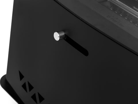 Material Acero Estufa de etanol diseño rectangular en acero negro