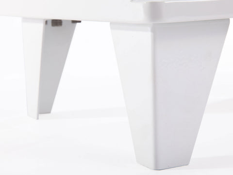 Material Acero Estufa de etanol diseño cuadrado en acero blanco y puerta de cristal templado