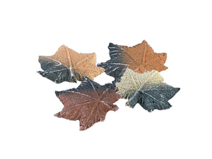 Hojas decorativas de fibra cerámica para chimenea. Pack de 4 uds