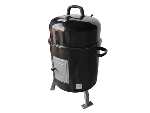 Superficie de cocción 49 cm Barbacoa 3 en 1 con ahumador asador y parrilla