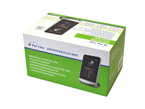 Color Negro Medidor de la calidad del aire con sensor PM2.5 y PM1.0 WIFI y 8 funciones