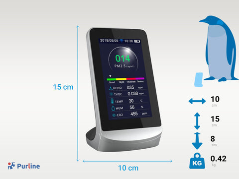 AIRTESTER PLUS WIFI: Medidor de la calidad del aire con sensor PM2.5 y PM1.0 WIFI y 8 funciones