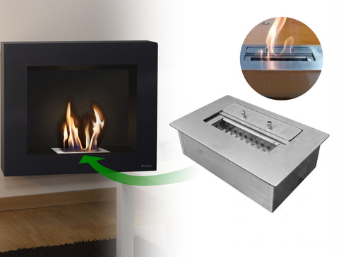 BESTBIO B FLAME: Biochimenea mural de etanol en acero color negro