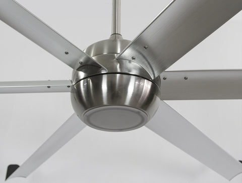 BIGCOOL BS-BS: Ventilador de techo DC plata con aspas de aluminio 236cm y luz para 125m2