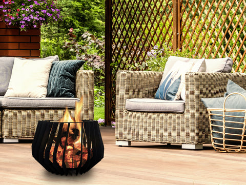 EFP65: Brasero exterior de diseño bohemio en acero negro