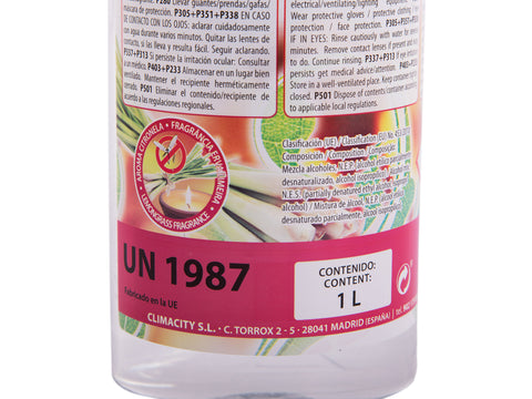 Formato Líquido Combustible Etanol repelente de mosquitos CITRONELA. Caja 12 Botellas de 1L