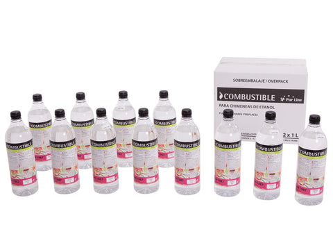 Combustible Etanol repelente de mosquitos CITRONELA. Caja 12 Botellas de 1L