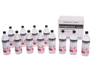 Bioetanol, combustible de origen natural,  aroma floral, caja 12 Botellas 1L