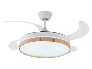 Ventilador de techo retráctil con luz LED y temporizador