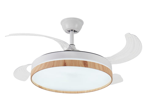 Ventilador de techo retráctil con luz LED y temporizador