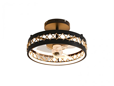 CEILY ROPE: Ventilador Lámpara LED con detalles acabado cuerda