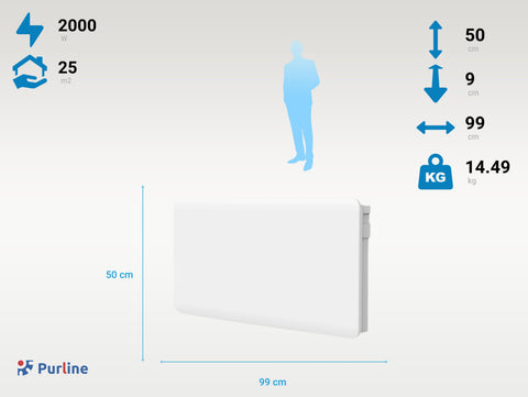 CERAMIC A2000: Emisor térmico 2000W de bajo consumo y control WIFI