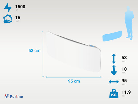 Radiador de inercia con placa cerámica interna 1500W con control WIFI