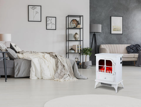 CHE-200: Chimenea Eléctrica 2kW en acero lacado blanco