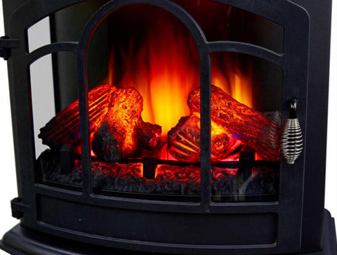 Potencia Maxima 2000 W Chimenea Eléctrica 2kW en acero negro con mando a distancia