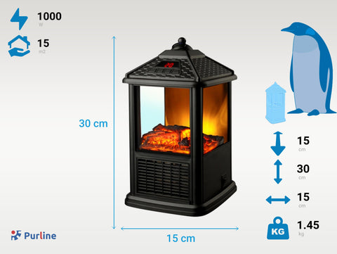 Farolillo Eléctrico 1000 W en acero negro