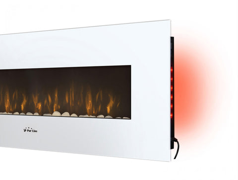 Potencia Maxima 2000 W Chimenea Eléctrica Panorámica con luz LED ambiental y panel frontal blanco
