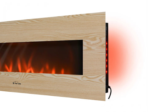 Potencia Maxima 2000 W Chimenea Eléctrica Panorámica con luz LED ambiental y panel frontal MDF