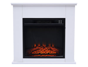 Chimenea Eléctrica de 2000W, diseño clásico en acero lacado blanco, incluye mando a distancia