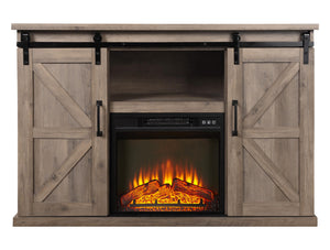 Chimenea eléctrica con mueble aparador rustico  2000W