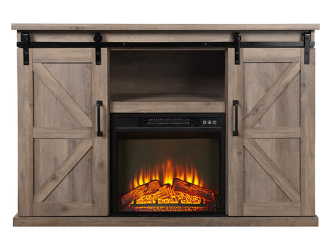 Chimenea eléctrica con mueble aparador rustico  2000W