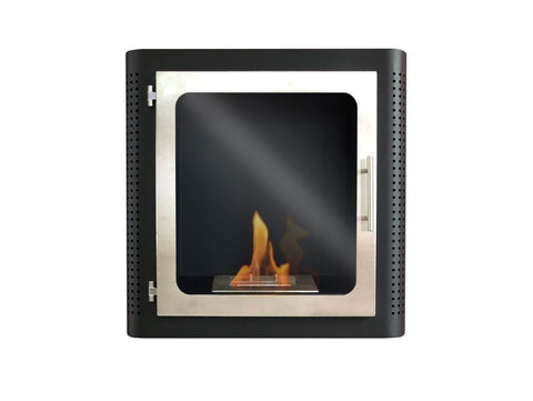 Potencia Maxima 3000 W Chimenea de etanol mural en acero esmaltado negro