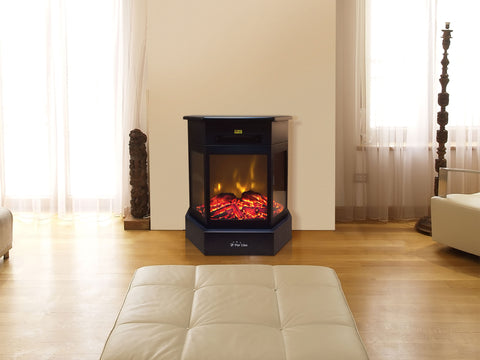 CHE-300: Chimenea Eléctrica 2kW en acero negro con mando a distancia