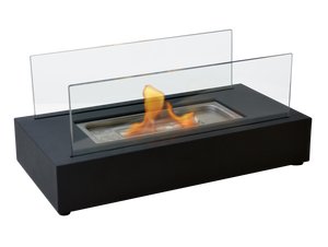 Chimenea de etanol de sobremesa con dos pantallas de cristal templado