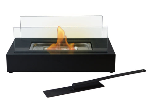 Potencia Maxima 750 W Chimenea de etanol de sobremesa con dos pantallas de cristal templado