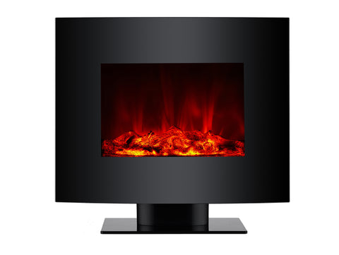 Chimenea Eléctrica 2kW de cristal templado negro con mando a distancia