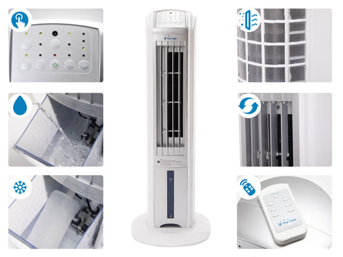 Potencia Maxima 70 W Climatizador evaporativo 70W con ionizador y 3 velocidades