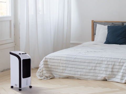Climatizador evaporativo 60W con ventilador y purificador de aire