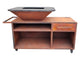 Barbacoa con mueble en acero corten con plancha y grill