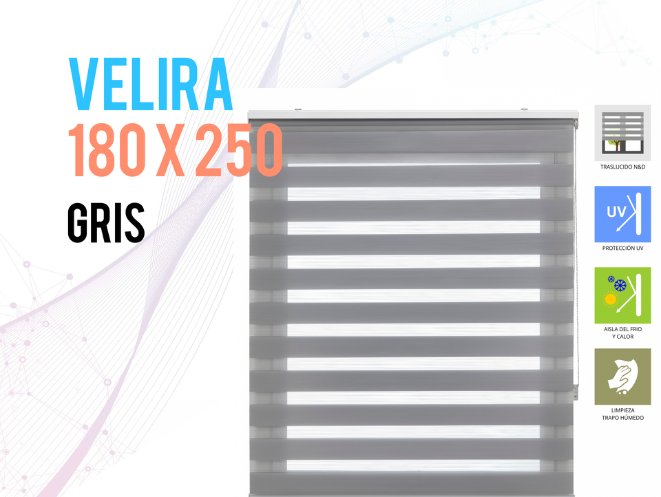 Estor Enrollable 180X250 GRIS Noche y Día