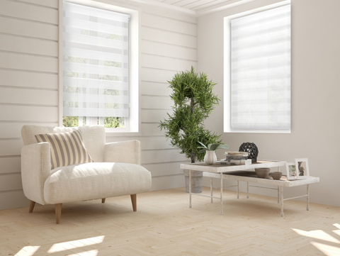 Color Crema Estor Enrollable 57X180 CREMA Noche y Dia EASY FIX