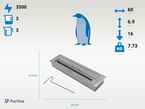 Potencia Maxima 3500 W Bloque de combustión con fibra cerámica y tapa para regular la llama 3L