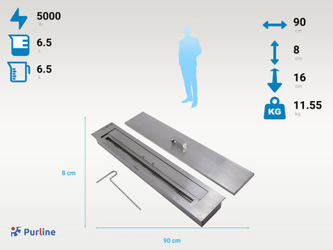 Potencia Maxima 5000 W Bloque de combustión con fibra cerámica y tapa para regular la llama 6.5L