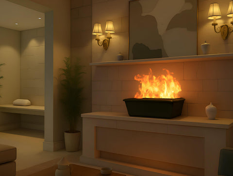 FIRECOOL COMPACT: Chimenea decorativa con llama simulada tamaño compacto
