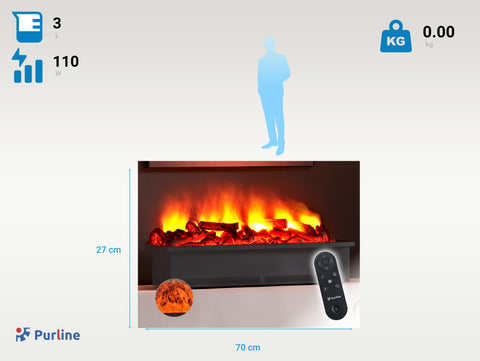 FIRECOOL RUSTIC ORANGE 70: Chimenea decorativa con llama simulada y leños